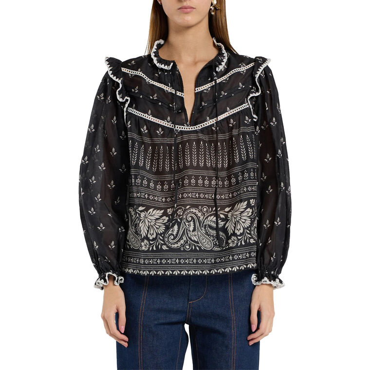 Cleo Long Sleeve Wildflower Blouse image number null