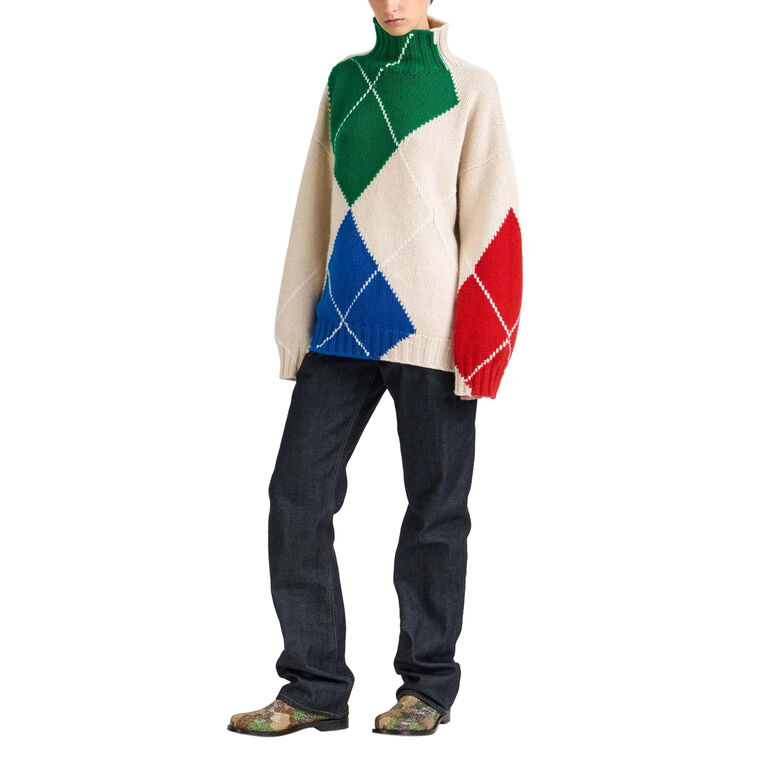 JWA X Pringle Argyle Turtleneck Sweater image number null