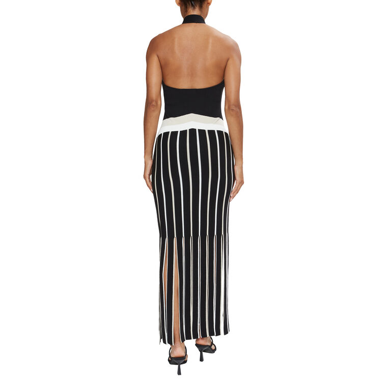 Campbell Fringe Knit Halter Dress image number null