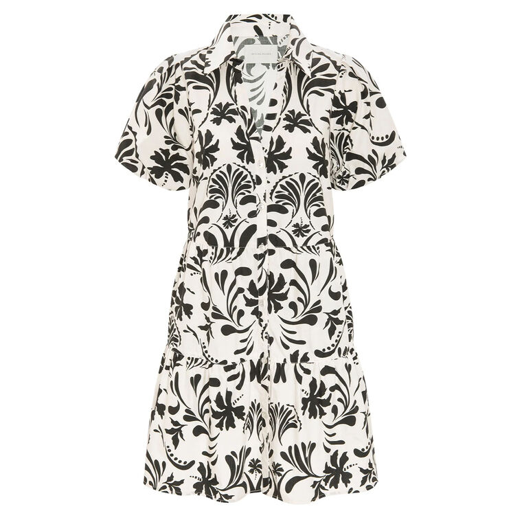Havana Puff Sleeve V-Neck Mini Dress image number null