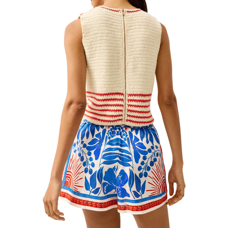 Cass Sleeveless Crochet Knit Top image number null