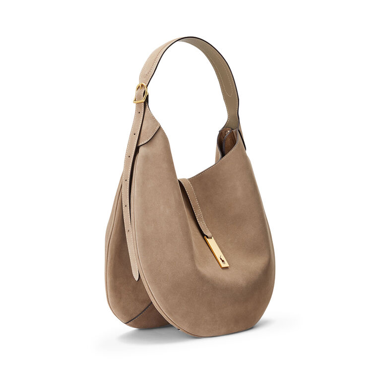 Polo ID Large Suede Shoulder Bag image number null