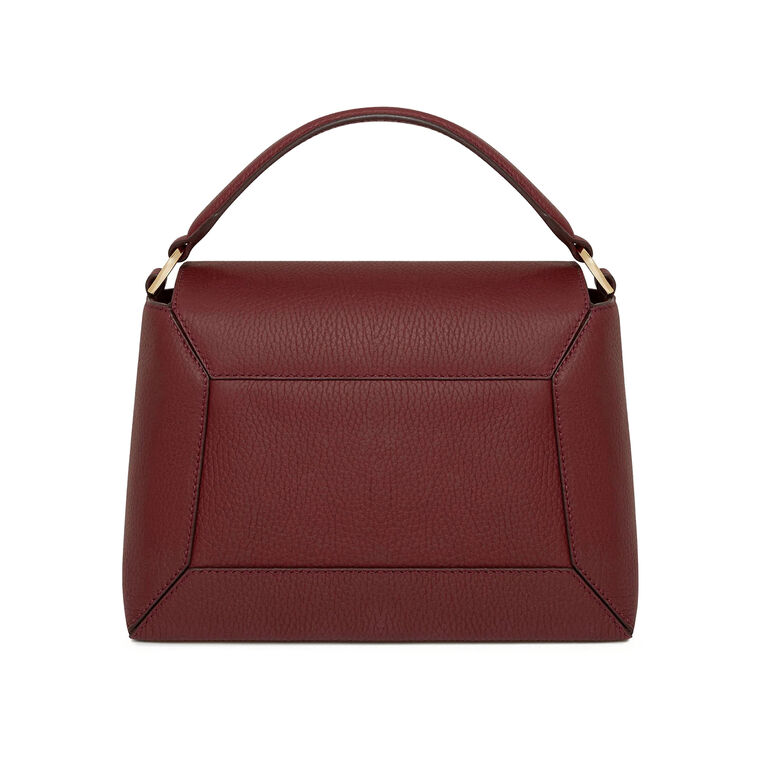 Mosaic Grain Leather Top Handle Bag image number null