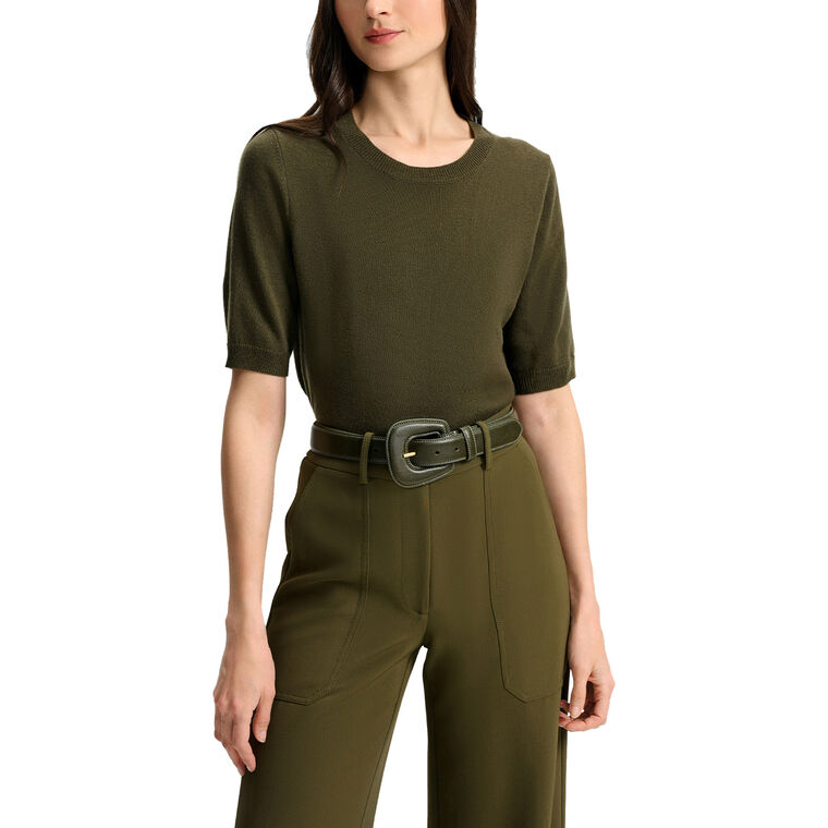 Shana Short Sleeve Crewneck Cashmere Sweater image number null