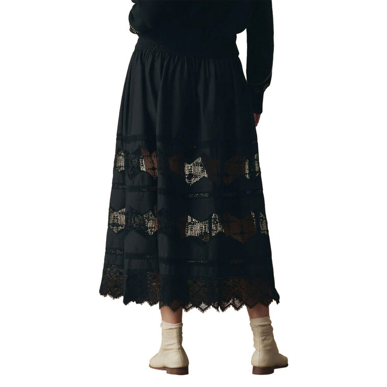 The Rosette Crochet Canary Midi Skirt image number null