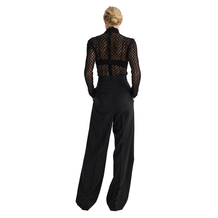 Geometrical Lace Turtleneck Top image number null