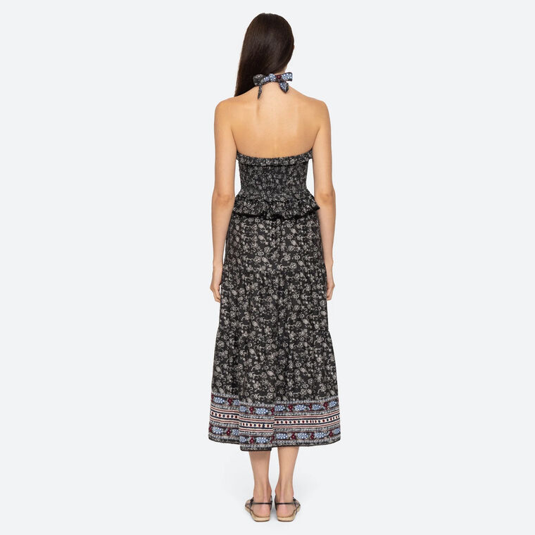 Everly Embroidery Halter Neck Dress image number null