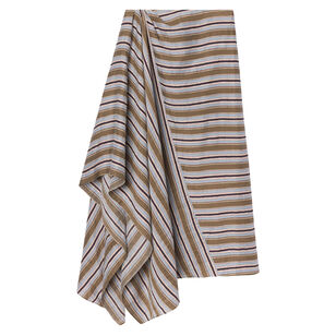 Lota Striped Linen Midi Skirt