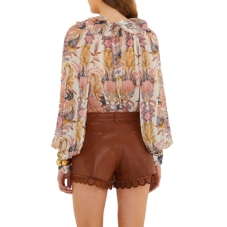 Richelieu Belt Loops Leather Shorts image number null