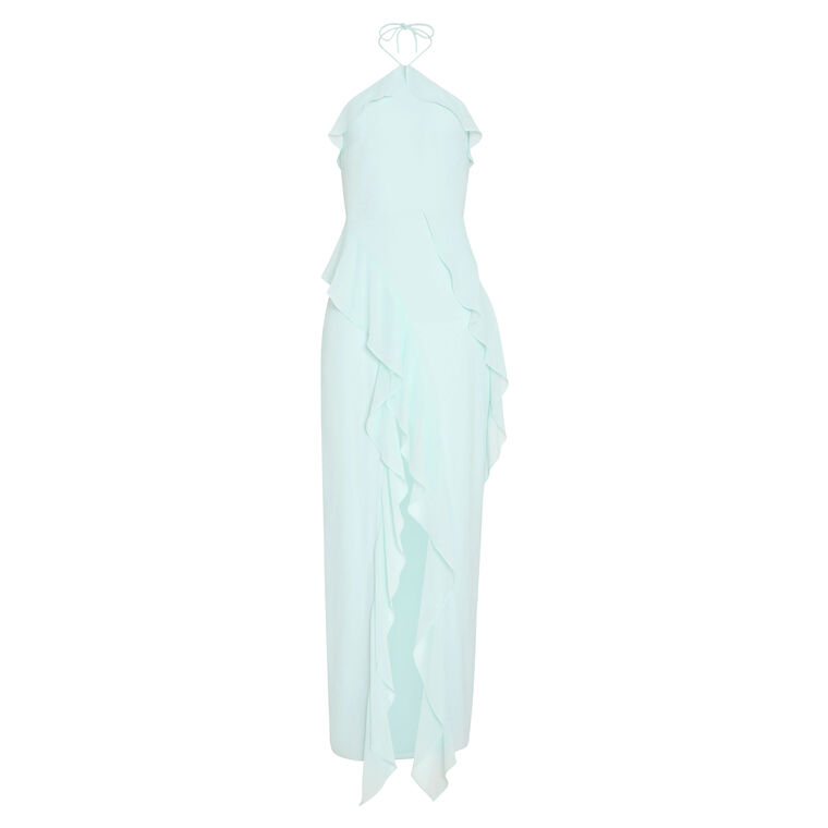 Alessandra Halterneck Ruffle Maxi Dress image number null