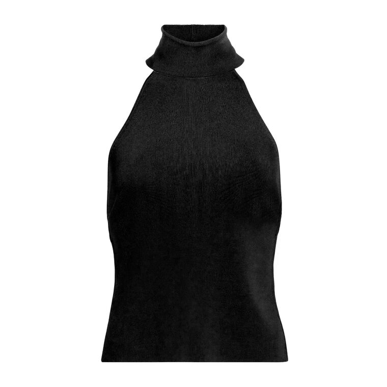 Wake Open-Back Knit Halterneck Top image number null