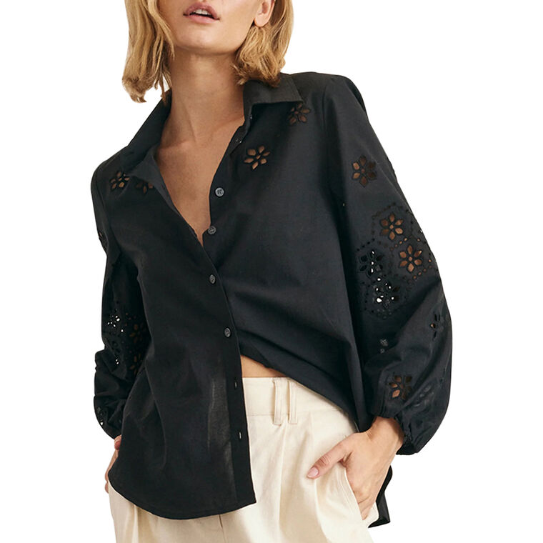 Marina Long Sleeve Cotton Poplin Top image number null