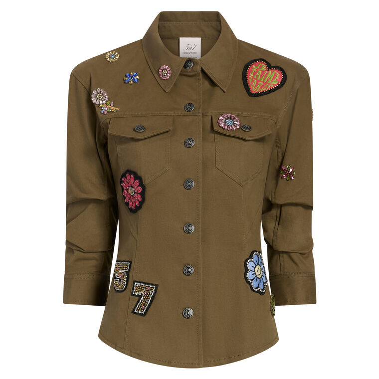 Retro Love Patches Scrunched Canyon Jacket image number null