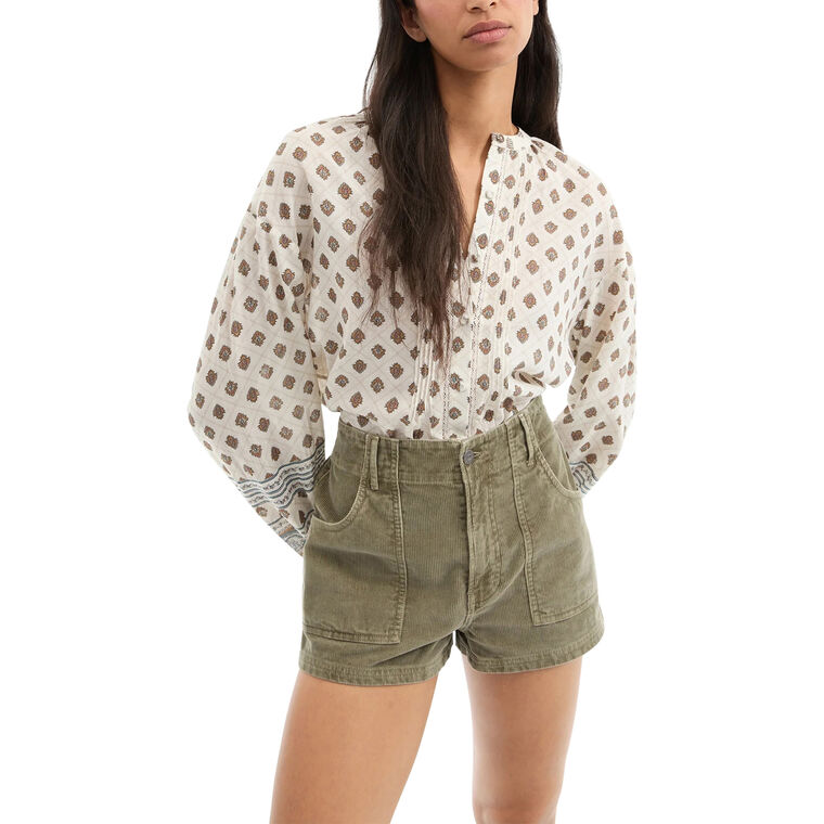 Lollie Paisley Button-Down Blouse image number null