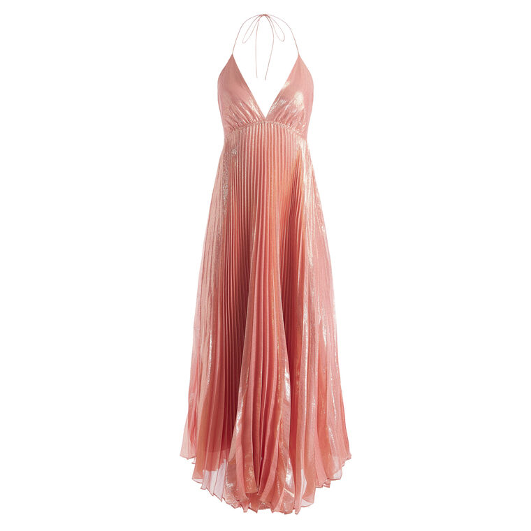 Adalyn Pleated Halter Maxi Dress image number null