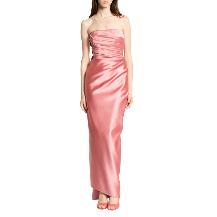 Duchesse Strapless Column Maxi Dress image number null