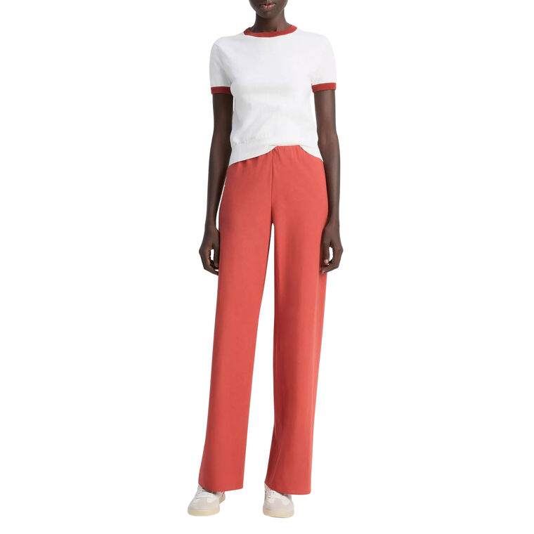 Cotton-Blend High-Waist Bias Pant image number null