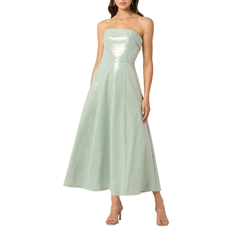 Kiara Strapless Sequin Midi Cocktail Dress image number null