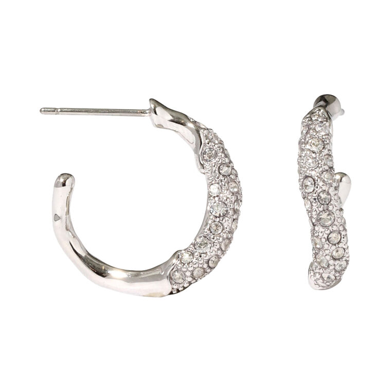 Solanales Crystal Twist Mini Hoop Earring image number null