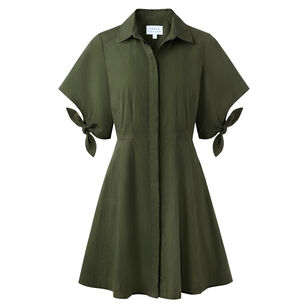 Corinna Short Sleeve Cotton Poplin Mini Dress