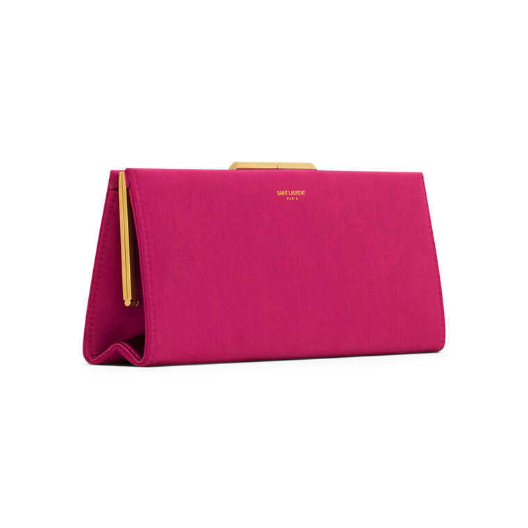 Midnight Small Clutch In Satin image number null