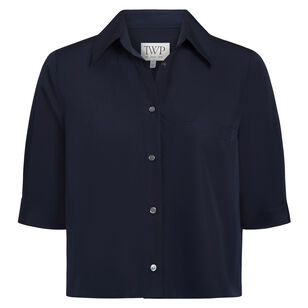 Short Lived Cropped Button Down Shirt