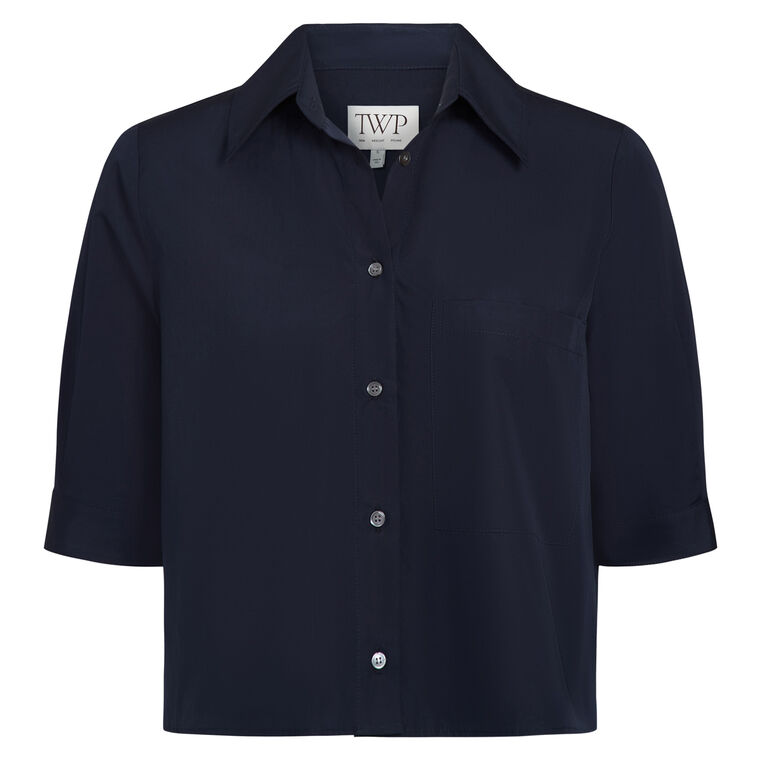 Short Lived Cropped Button Down Shirt image number null