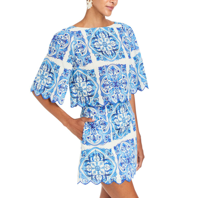 Pilar Scallop Mini Skirt image number null