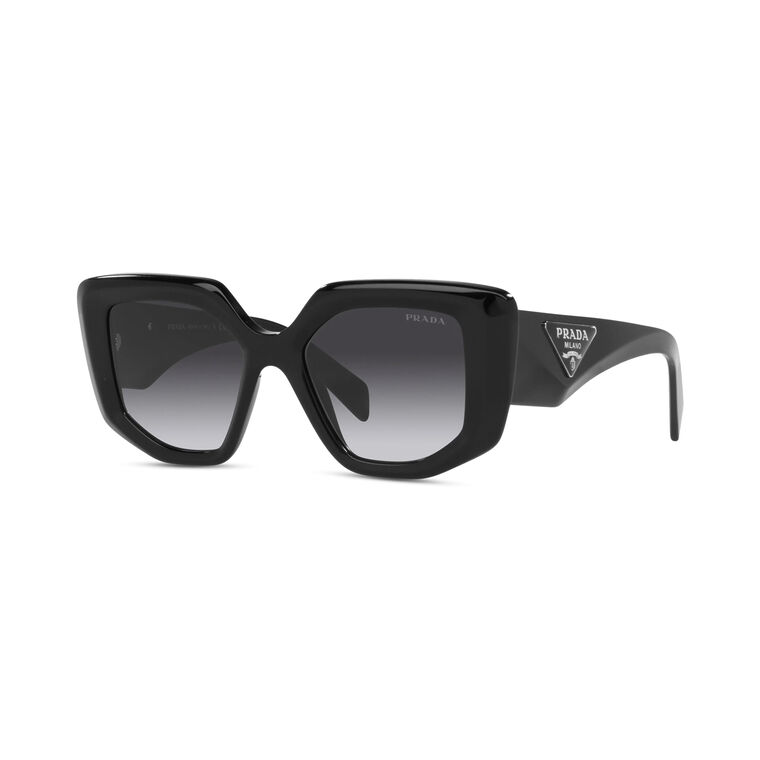 Angular Frame Sunglasses With Plaque Logo image number null