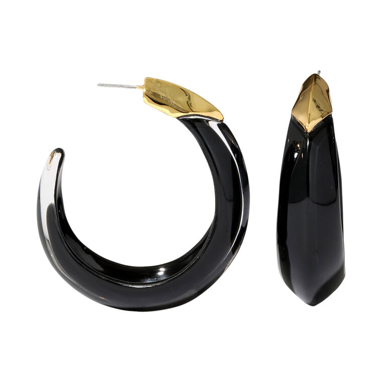 Luminous Lucite Edged Hoop Earrings image number null
