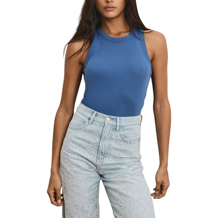 Jordyn Cropped Rib-Knit Tank Top image number null