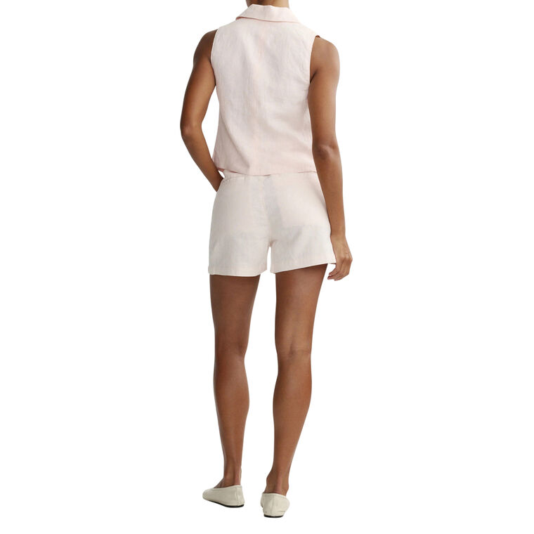 Neev Sleeveless Linen Button-Front Top image number null