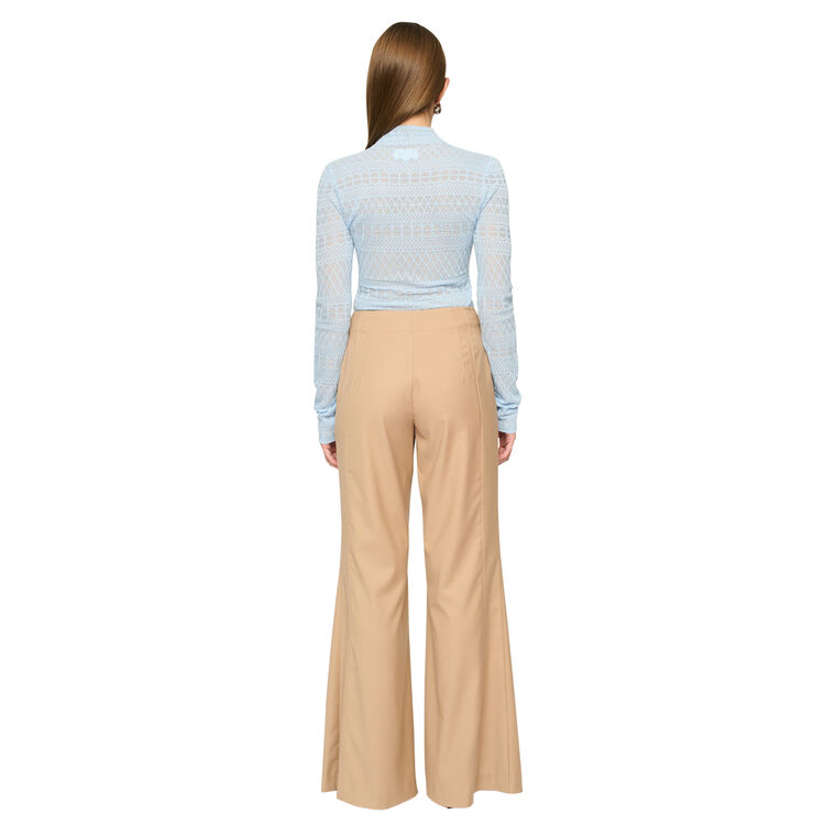 Blanca Long Sleeve Lace Knit Top image number null