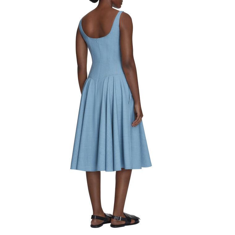 Harmoni Sleeveless Summer Wool Midi Dress image number null