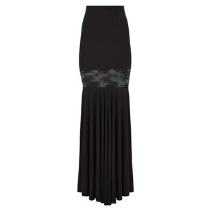 Mermaid Skirt In Fluid Jersey With Lace Insert