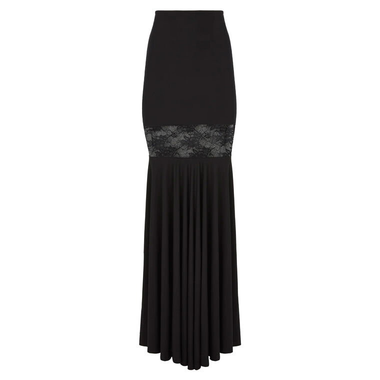 Mermaid Skirt In Fluid Jersey With Lace Insert image number null