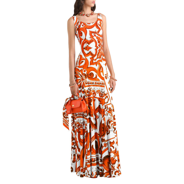 Majolica-Print Maxi Dress image number null