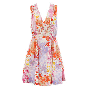 Tia Floral Printed Stretch Linen Sleeveless Mini Dress