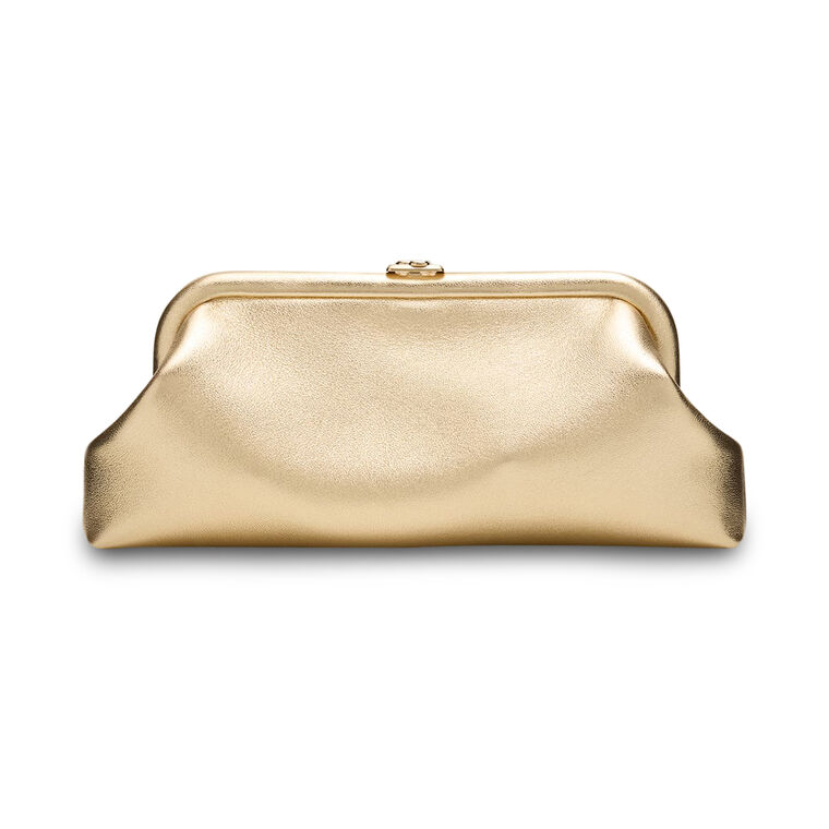Skylar Frame Metallic Nappa Leather Clutch image number null