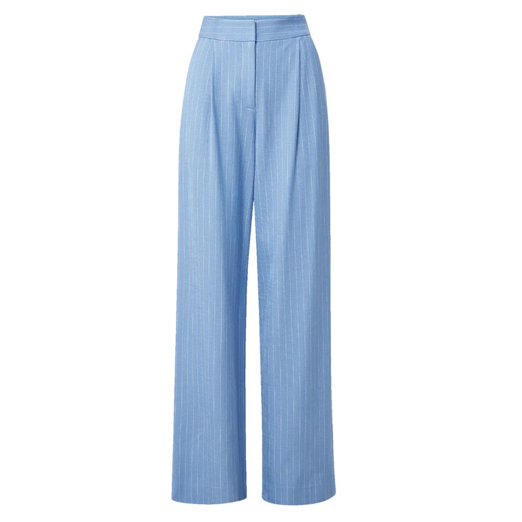 Heyser High-Rise Wide-Leg Pinstripe Pant image number null