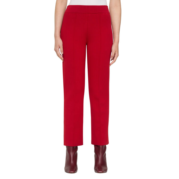 Matte Crepe Foley Flared Knit Pant image number null