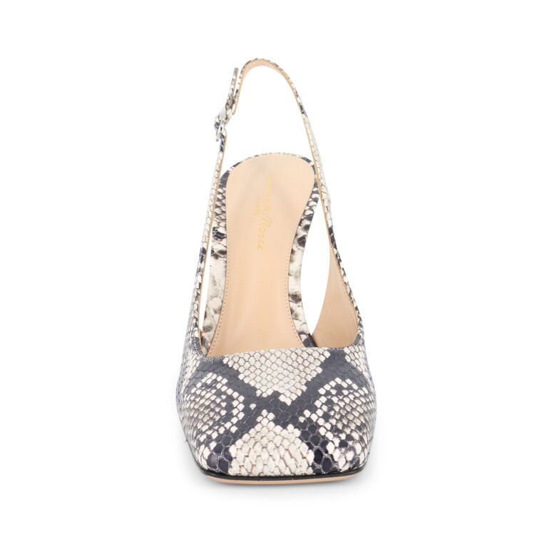 100mm Embossed Square-Toe Slingback Pumps image number null