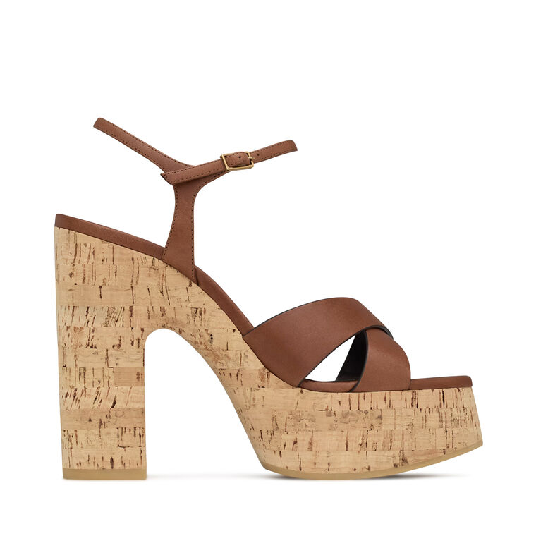 Bianca Cork Platform Sandal In Smooth Leather image number null