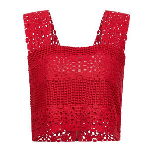 Keely Sleeveless Eyelet Crop Top