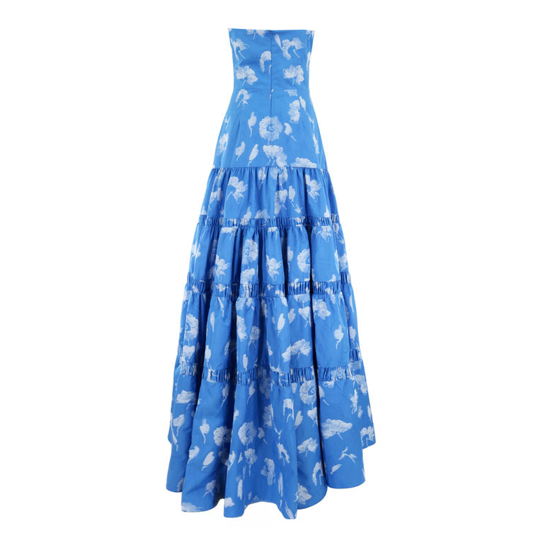 Lucente Strapless Twisted Bodice Tiered Maxi Dress image number null