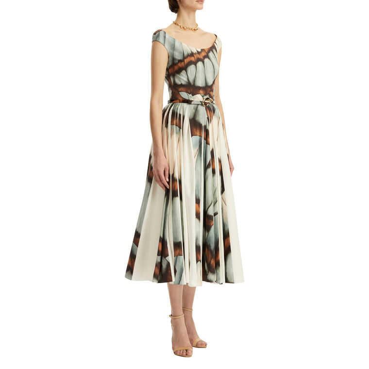 Abstract Butterfly Cotton Poplin Dress image number null