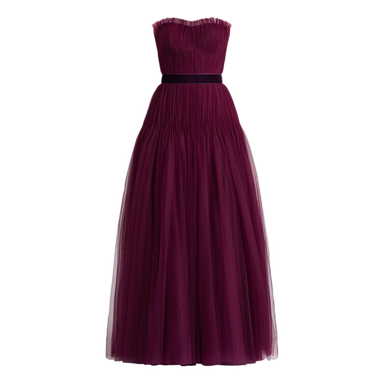 Pleated Tulle Couture Gown image number null