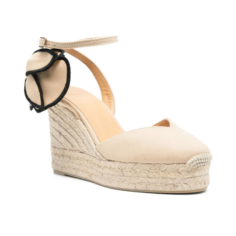 Coco Flower Embellished Closed Toe Double Platform Wedge Sandal image number null