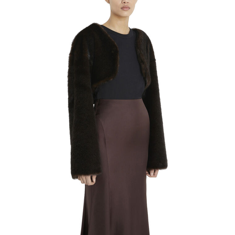 Badri Faux Fur Bolero Coat image number null