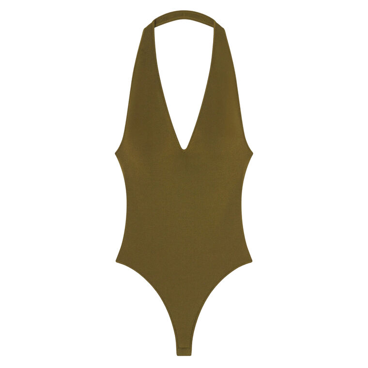 Lila Sleeveless Knit V-Neck Bodysuit image number null